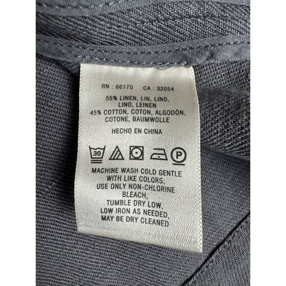 Anthropologie M & Eve Womens Gray Linen-Blend Mini Skirt W/Button Accents Sz 12 - Picture 6 of 13